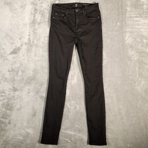 7 For All Mankind Jeans Womens Size 25 (27X30) Black High Waist Skinny